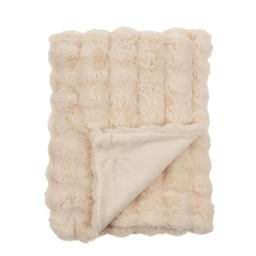 Faux Fur Throw - Cream