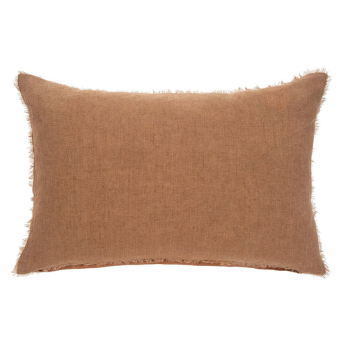 Lina Linen Pillow 16" X 24" - Terracotta