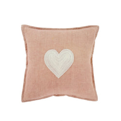 Heart Linen Pillow 14"X14"