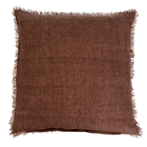 Lina Linen Pillow 24" X 24" - Mocha