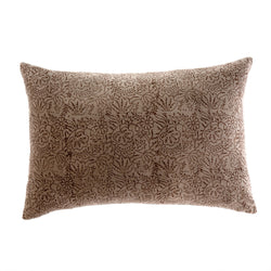 Printed Velvet Pillow 16"X24" - Coffee