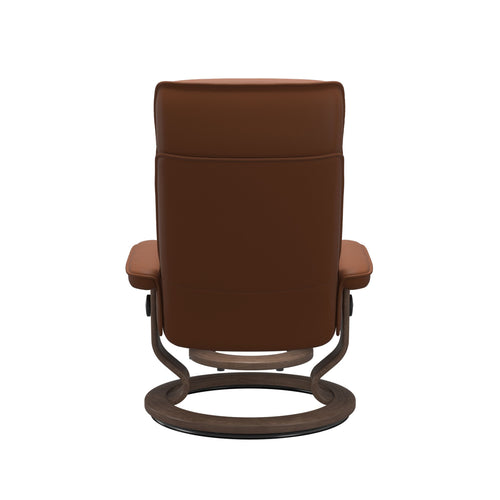 Stressless Admiral Large Classic Chair & Ottoman - Paloma New Cognac - Walnut Base