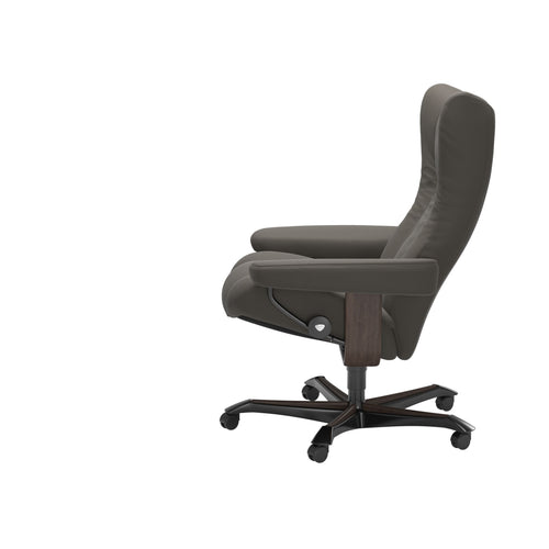 Stressless Wing Office Chair - Paloma Metal Grey - Wenge Finish