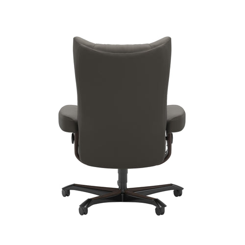 Stressless Wing Office Chair - Paloma Metal Grey - Wenge Finish