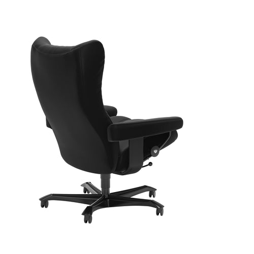 Stressless Wing Office Chair - Paloma Black - Black Finish