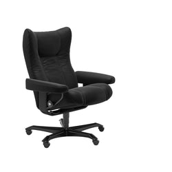 Stressless Wing Office Chair - Paloma Black - Black Finish