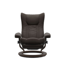 Stressless Wing Power Leg & Back Medium Chair - Paloma Chestnut - Classic Walnut Base