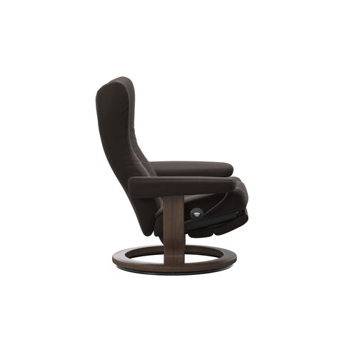 Stressless Wing Power Leg & Back Medium Chair - Paloma Chestnut - Classic Walnut Base