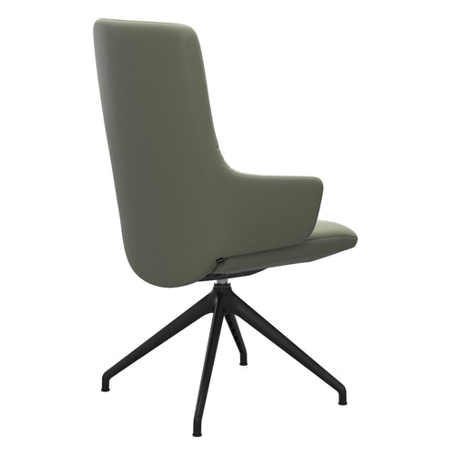 Stressless Mint Dining Chair - High Back With Arms - Paloma Shadow Green - D350 Black Legs