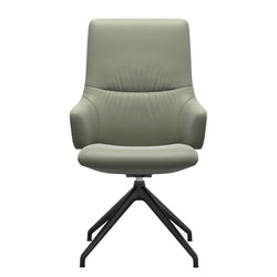 Stressless Mint Dining Chair - High Back With Arms - Paloma Shadow Green - D350 Black Legs