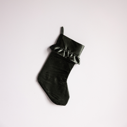 Ruffle Velvet Holiday Stocking