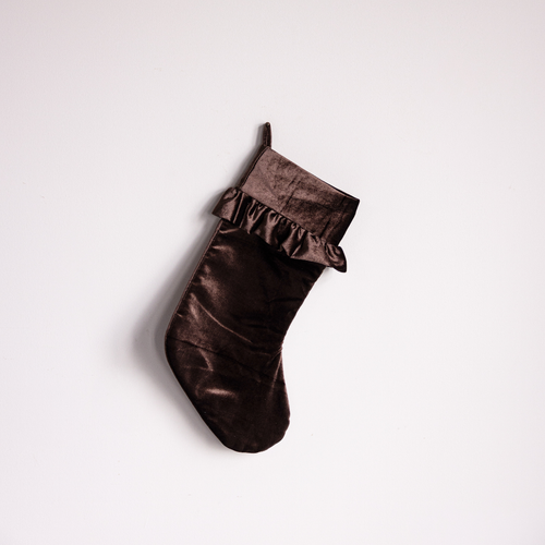 Ruffle Velvet Holiday Stocking