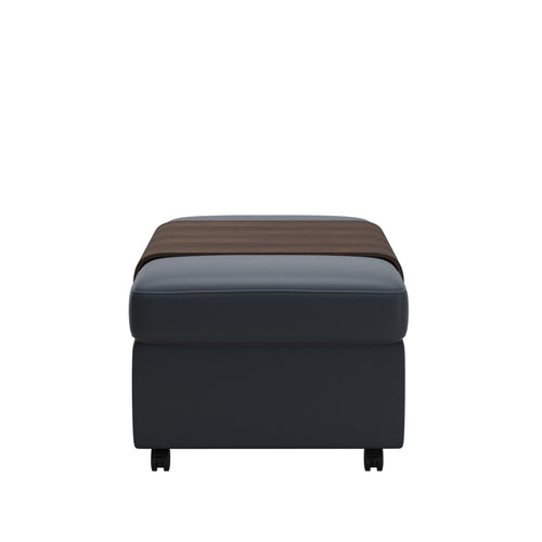 Stressless Double Storage Ottoman with Table - Paloma Sparrow Blue