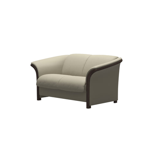 Stressless Manhattan Loveseat - Paloma Light Grey - Wenge Finish