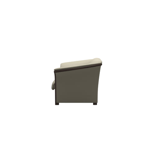 Stressless Manhattan Loveseat - Paloma Light Grey - Wenge Finish