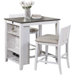 Daye 3 Piece Dining Set With Usb - White