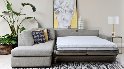Kelly Sectional Transformer Sleeper - Mohair Ivory