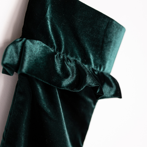 Ruffle Velvet Holiday Stocking