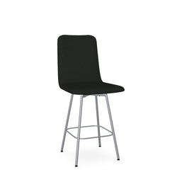 Bray Counter Stool - EW Atmosphere Black / 24 Magnetite - Leather Handle: Black