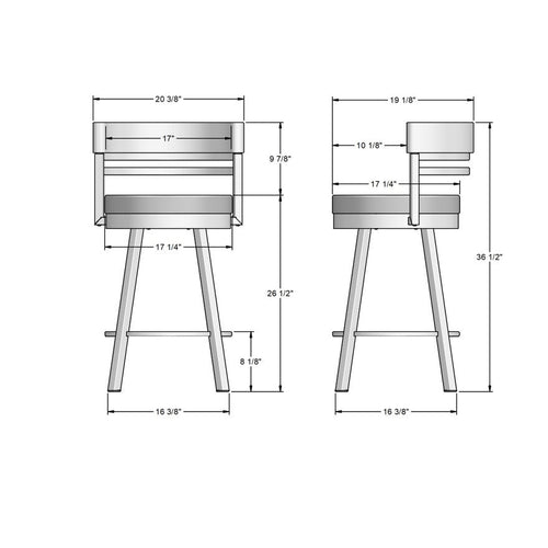 Amisco Ronny Swivel Stool 26"