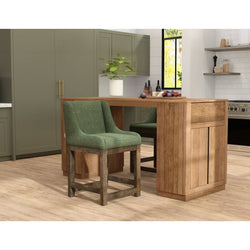 Upholstered Barstool with Wooden Frame & Base 24"