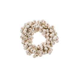 Beaded Berry Napkin Ring - Ivory