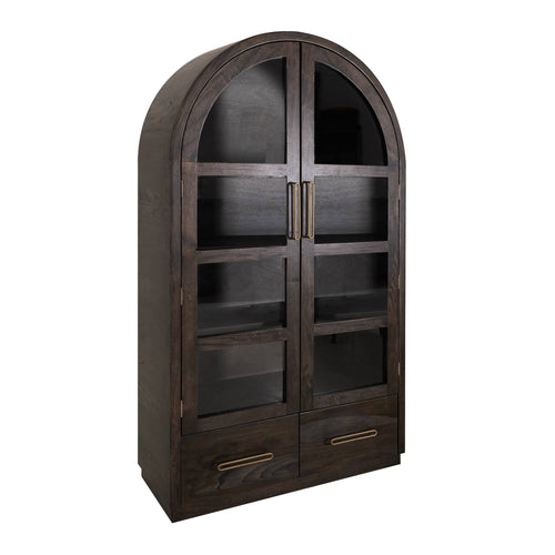 Balam 1-Drawer & 2 Glass Door Cabinet - Black