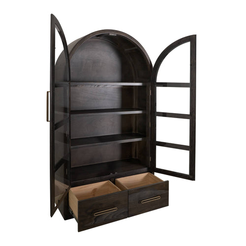 Balam 1-Drawer & 2 Glass Door Cabinet - Black