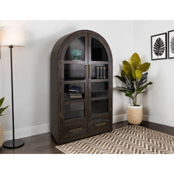 Balam 1-Drawer & 2 Glass Door Cabinet - Black