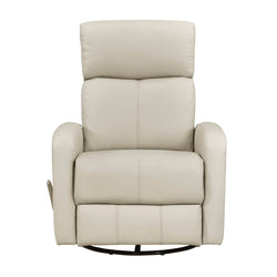 Sorrento Leather Match Swivel Recliner - Beige