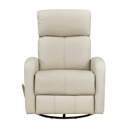 Sorrento Leather Match Swivel Recliner - Beige