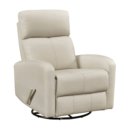 Sorrento Leather Match Swivel Recliner - Beige