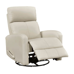 Sorrento Leather Match Swivel Recliner - Beige