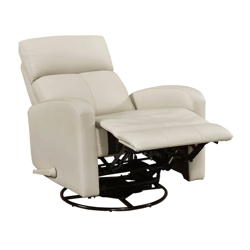 Sorrento Leather Match Swivel Recliner - Beige