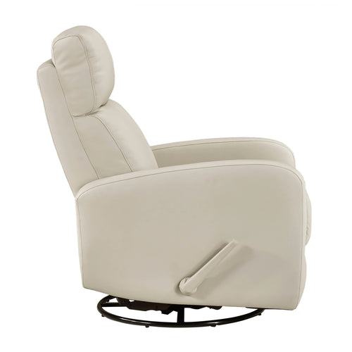 Sorrento Leather Match Swivel Recliner - Beige