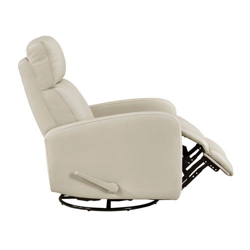 Sorrento Leather Match Swivel Recliner - Beige