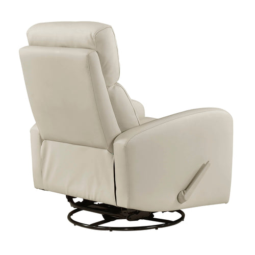 Sorrento Leather Match Swivel Recliner - Beige
