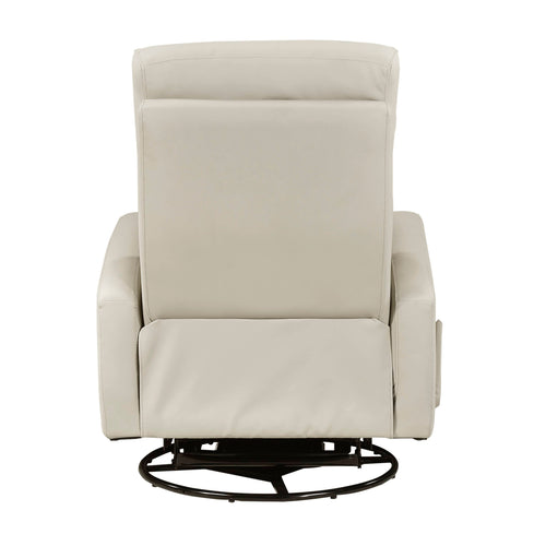 Sorrento Leather Match Swivel Recliner - Beige