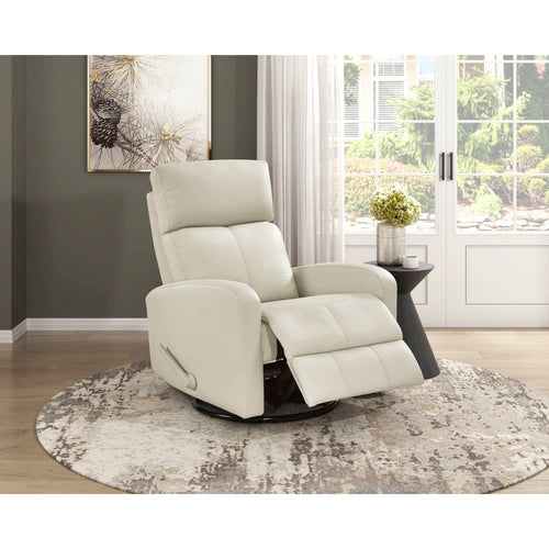 Sorrento Leather Match Swivel Recliner - Beige
