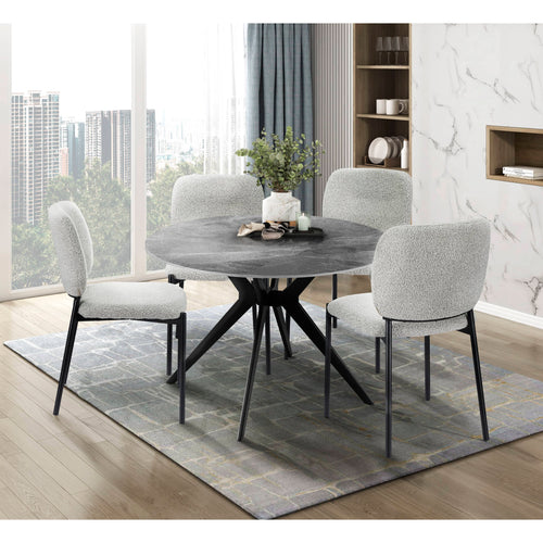 Sora Round Sintered Stone Dining Table - Grey