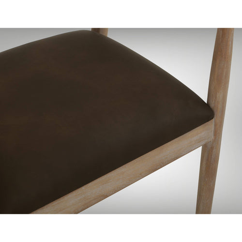 White Teak Upholstered Wooden Armchair