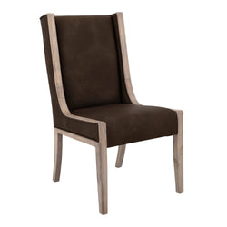 Wood Side Chair with Upholstered Seat & Back - White Balam
