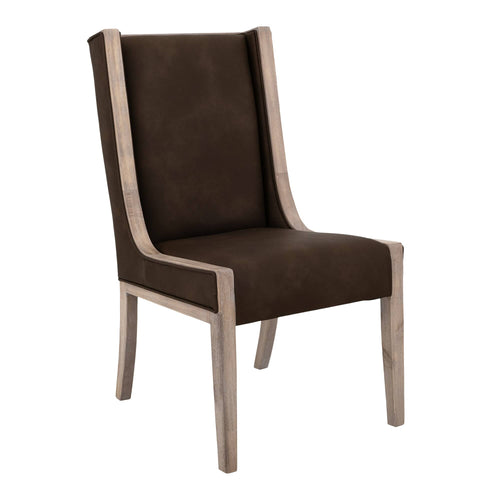 Wood Side Chair with Upholstered Seat & Back - White Balam