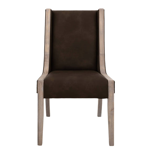 Wood Side Chair with Upholstered Seat & Back - White Balam