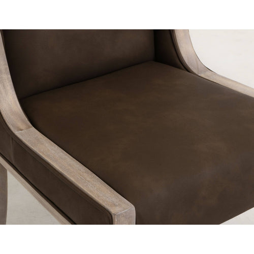 Wood Side Chair with Upholstered Seat & Back - White Balam