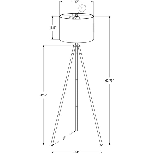 Tripod Floor Lamp with Ivory Shade - 63"