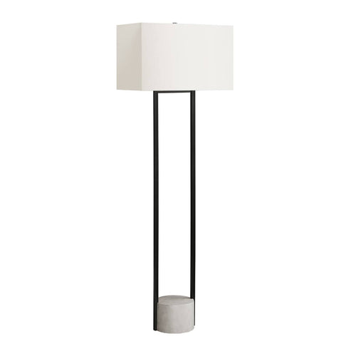 Floor Lamp with Ivory Shade 62" - Black