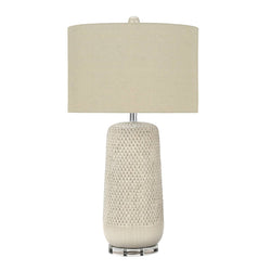 Cylinder Table Lamp with Beige Shade 30" - Cream