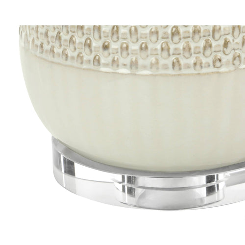 Cylinder Table Lamp with Beige Shade 30" - Cream