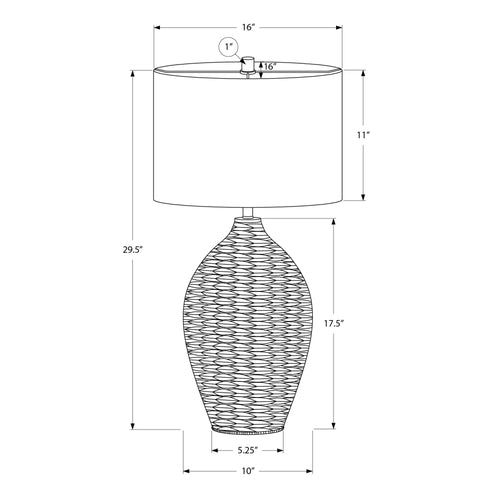 Vase Table Lamp with Beige Shade 30" - Natural